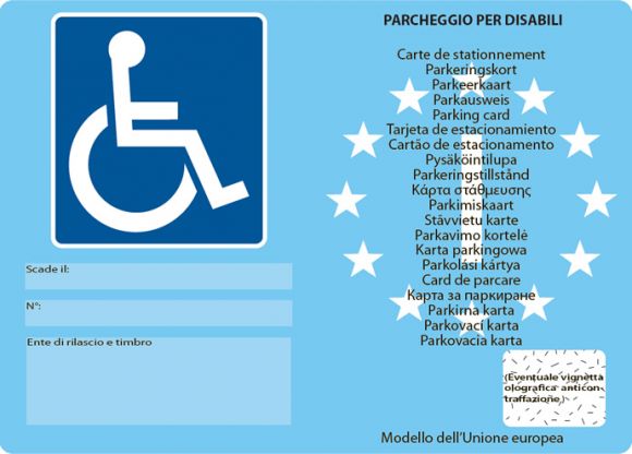 Cagliari. Nuovo contrassegno di parcheggio per disabili