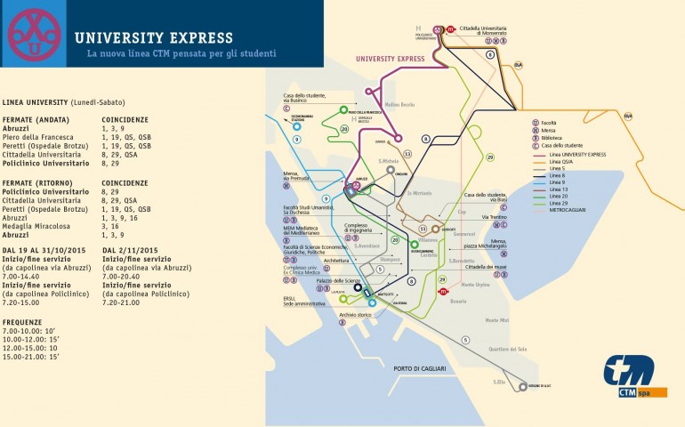 University Express: la nuova linea del CTM che collega Cagliari alla cittadella Universitaria
