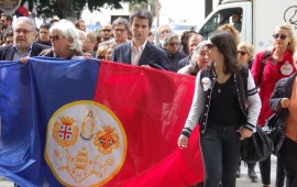 zedda e del zompo alla manifestazione per l'università