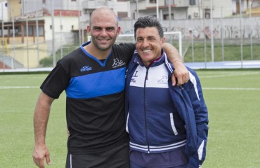 Il presidente e giocatore Federico Nieddu, insieme al mister Ezio Zottoli