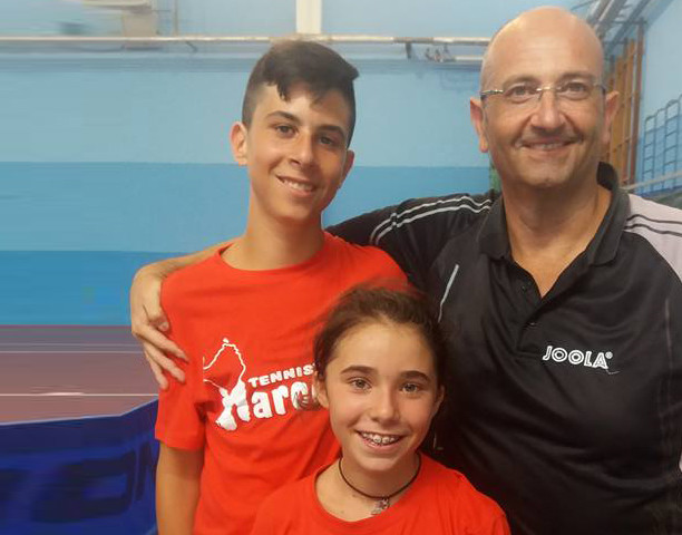 Il tecnico Sandro Poma con il figlio Marco e Rossana Ferciug