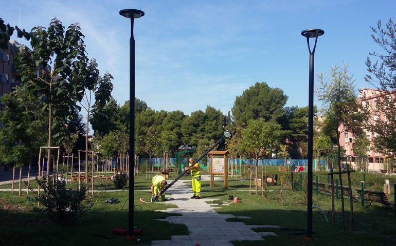 Arriva la luce al parco Circu de Soli a Mulinu Becciu: montata illuminazione a led