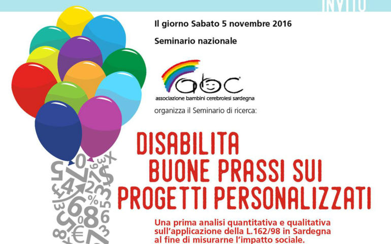 Sardegna regione virtuosa per l’assistenza ai disabili gravi: domani a Cagliari il seminario organizzato da ABC