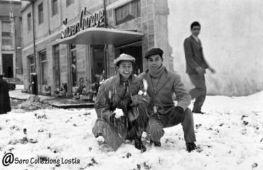 Piazza Repubblica, Cagliari, upim, nevicata , 1956