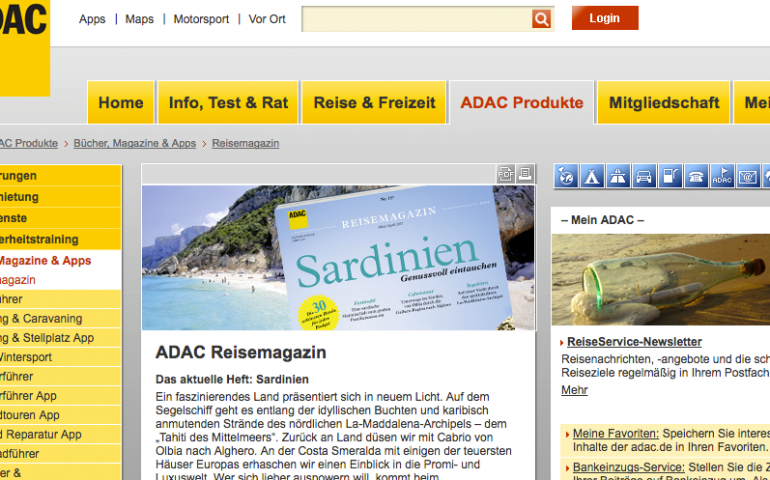La Sardegna protagonista dell’ultimo numero di Adac, una delle più importanti riviste turistiche della Germania