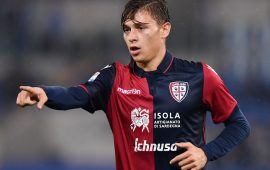 il giovane centrocampista del Cagliari Nicolò Barella, migliore del Cagliari per media punti
