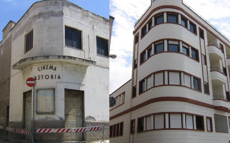 Prima e dopo: il cinema Astoria, ora diventato un palazzo, una volta tempio cittadino dei “film per adulti”