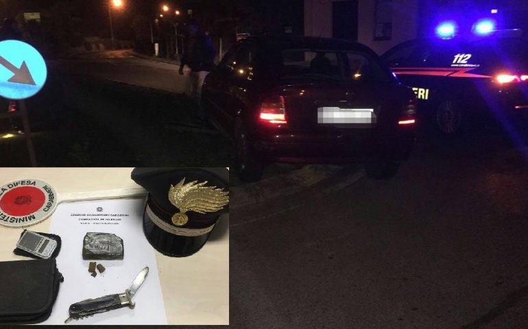 Girava a fari spenti nella notte, bloccato dai carabinieri di Siliqua è stato arrestato per droga