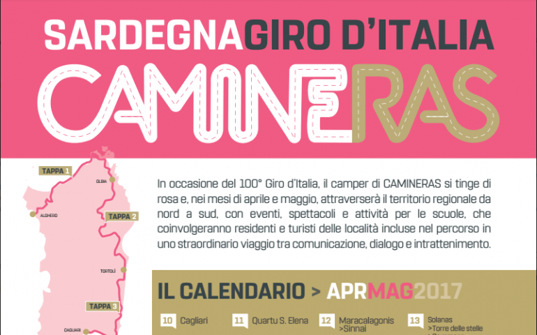 100° Giro d’Italia, parte l’Urp itinerante di Camineras in rosa.  Prima tappa a Cagliari il 10 aprile
