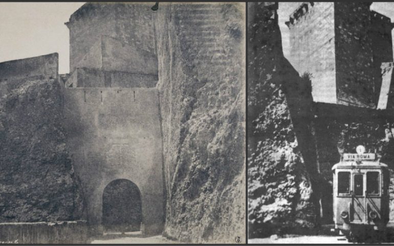 La Cagliari che non c’è più: la porta di San Pancrazio abbattuta nel 1912 per far passare il tram