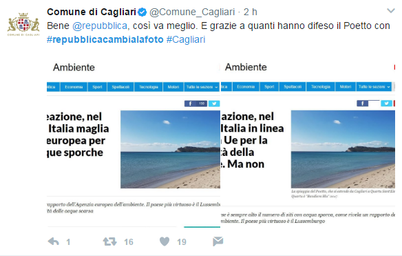 #repubblicacambialafoto: rivolta social dei cagliaritani alla pubblicazione di foto del Poetto su articolo spiagge inquinate