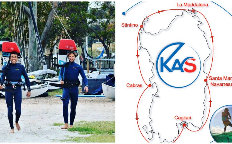 Il giro della Sardegna col kitesurf: sono partiti oggi dal Poetto i due atleti sardi