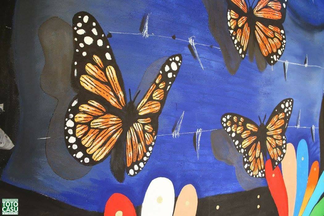 murale kore giorgio casu farfalle