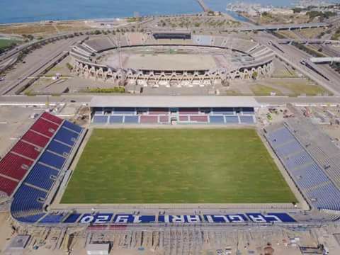 Sardegna Arena, ci siamo quasi. Una splendida foto aerea dello stadio provvisorio dove giocherà il Cagliari