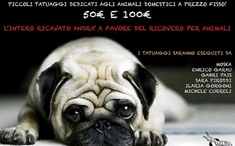 Pets: piccoli tatuaggi a prezzo fisso dedicati agli animali. Evento di beneficenza da “Electric Storm Tattoo” a Cagliari