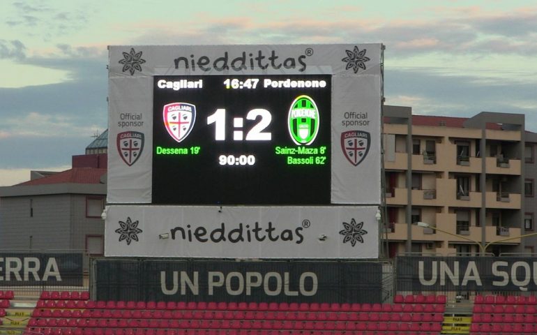 Il tabellone del match a fine partita - Foto Pordenone Calcio