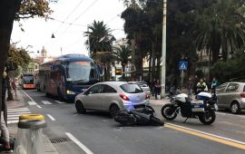 Incidente viale bonaria polizia municipale