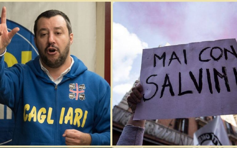 Salvini a Cagliari manifestazione casteddu senza salvini