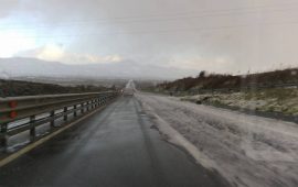 Ghiaccio e neve sulla 131 - Foto di Baku Meteo