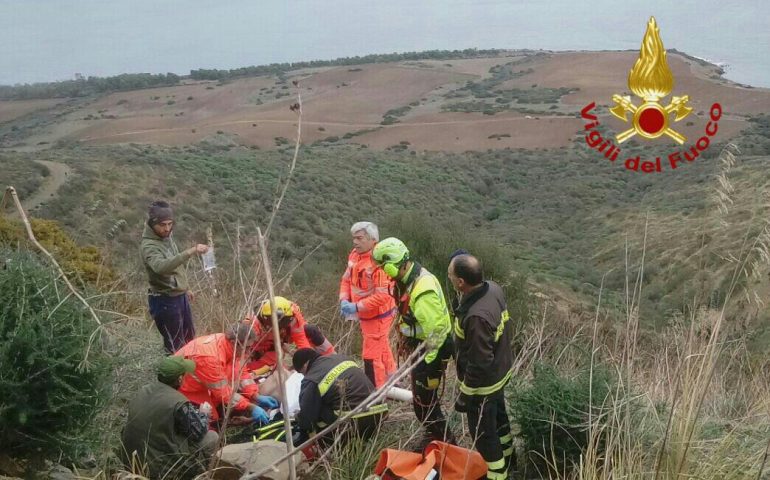 Sarroch: Vigili del Fuoco in azione per salvare un escursionista in difficoltà