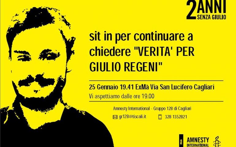 A due anni dalla morte di Giulio Regeni: dalle 19 Amnesty in piazza all’Exmà per fare luce sulla scomparsa del ricercatore