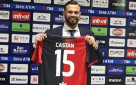 Leandro Castan alla conferenza stampa di presentazione (Foto CAGLIARI CALCIO)