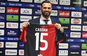 Leandro Castan alla conferenza stampa di presentazione (Foto CAGLIARI CALCIO)