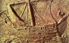 Un bassorilievo di una nave fenicia