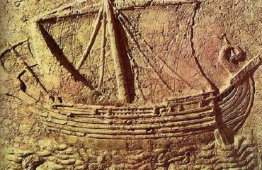 Un bassorilievo di una nave fenicia