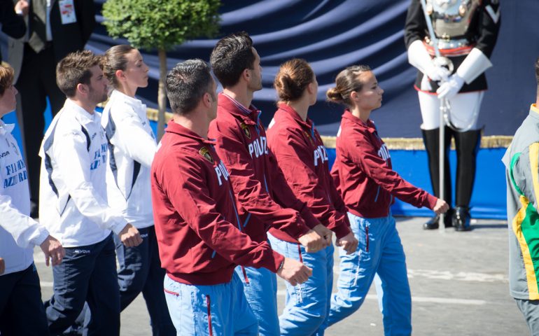 Gli atleti della Polizia alla Parata del 2 giugno