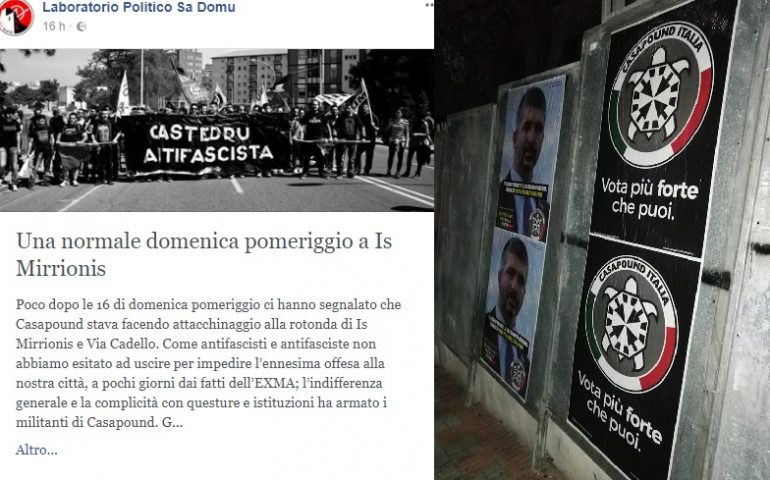 Tensione a Cagliari CasaPound antifascisti laboratorio politico sa domu