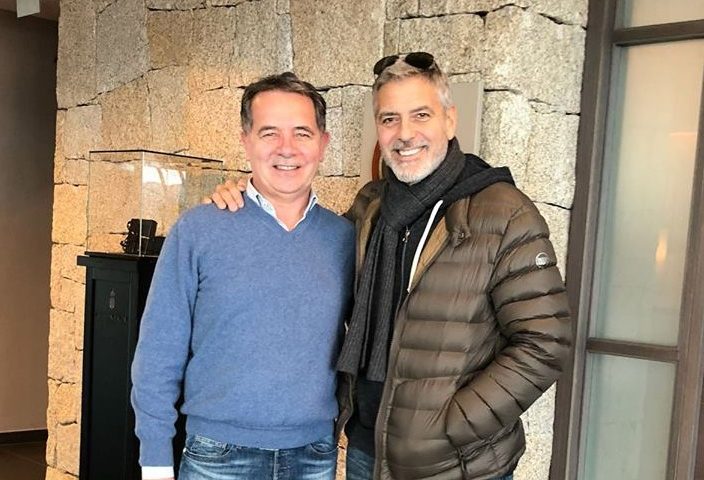 Il sindaco di Olbia Settimo Nizzi con George Clooney 2
