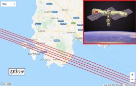 Passaggio stazione spaziale cinese Tiangong sulla Sardegna