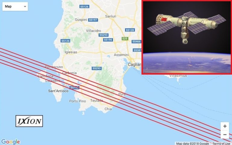 Passaggio stazione spaziale cinese Tiangong sulla Sardegna