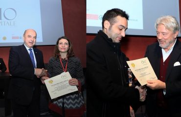 Sebastiano Fadda a sinistra e Antonello Fois a destra premiati dal concorso Olio Capitale