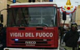 Vigili del fuoco pirri neonato intossicamento incendio