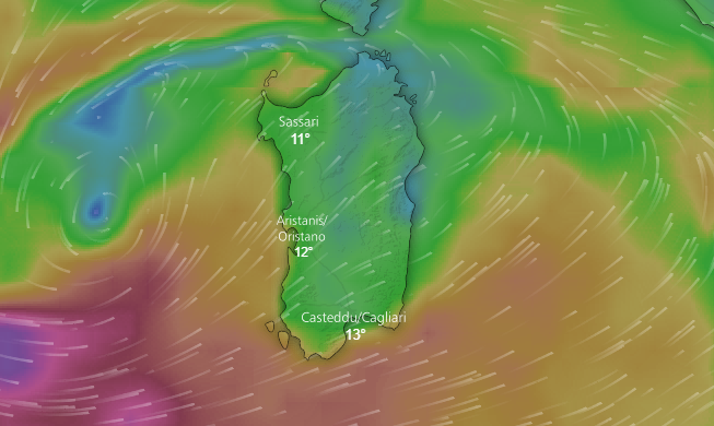 meteo sardegna vento