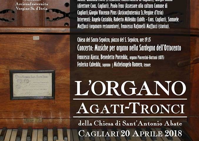 Al via il restauro dell’organo Agati-Tronci della chiesa di Sant’Antonio Abate di Cagliari