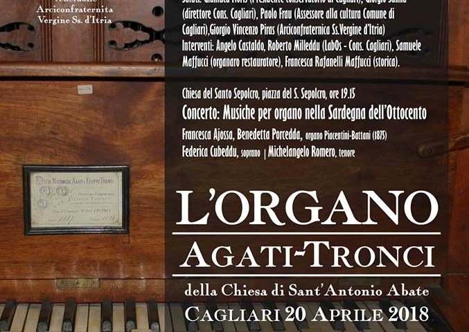 Al via il restauro dell’organo Agati-Tronci della chiesa di Sant’Antonio Abate di Cagliari