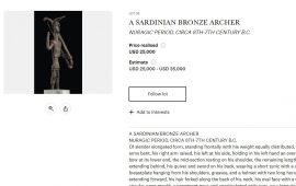 bronzetto nuragico in vendita da Christies New York