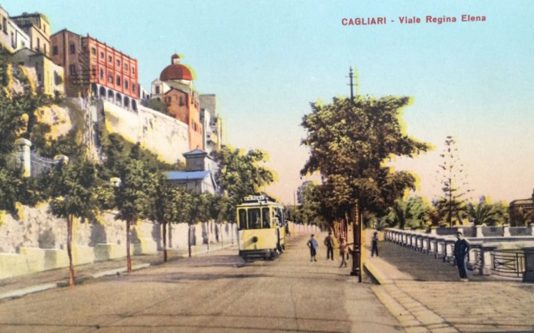 La Cagliari che non c’è più: viale Regina Elena e il tram nei primi anni del Novecento