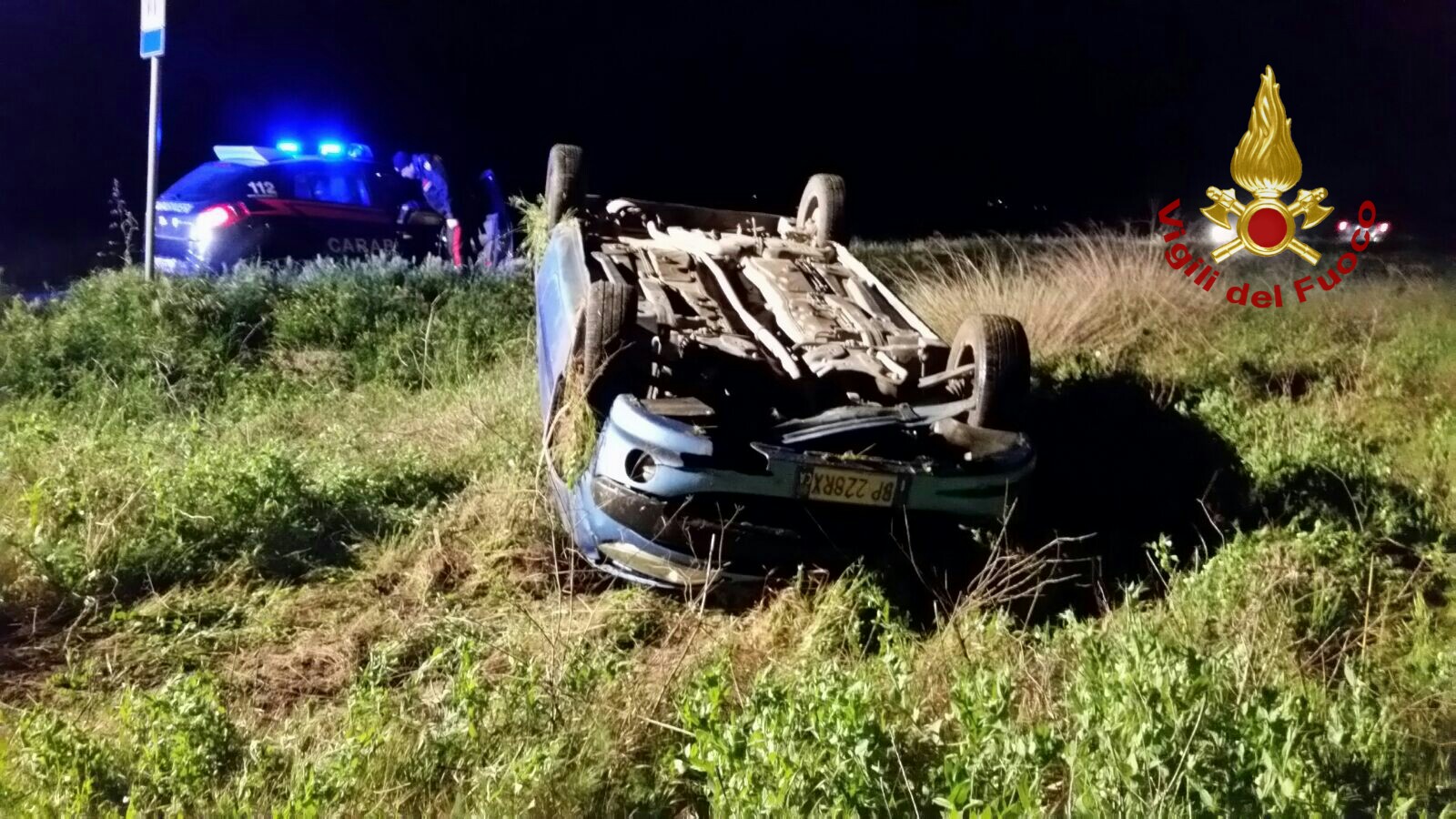 Quartu incidente nella notte. Auto si ribalta ma non si trova il