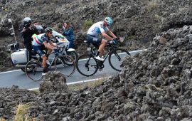 Fabio Aru e Chris Froome in salita al Giro d'Italia 101