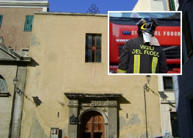 Maltempo, Cagliari: crolla un controsoffitto nella Chiesa di Sant’Agostino