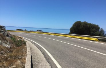 Guard Rail con protezione per i motociclisti installato a Bosa