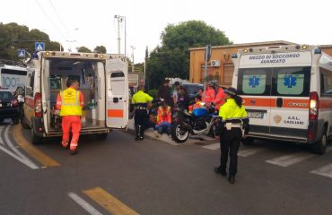 Incidente piazza Scopigno Cagliari municipale 118 ambulanza