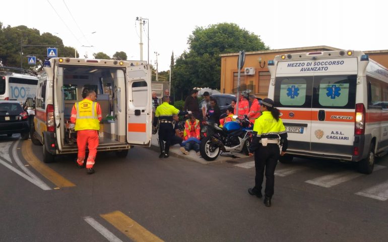 Incidente piazza Scopigno Cagliari municipale 118 ambulanza