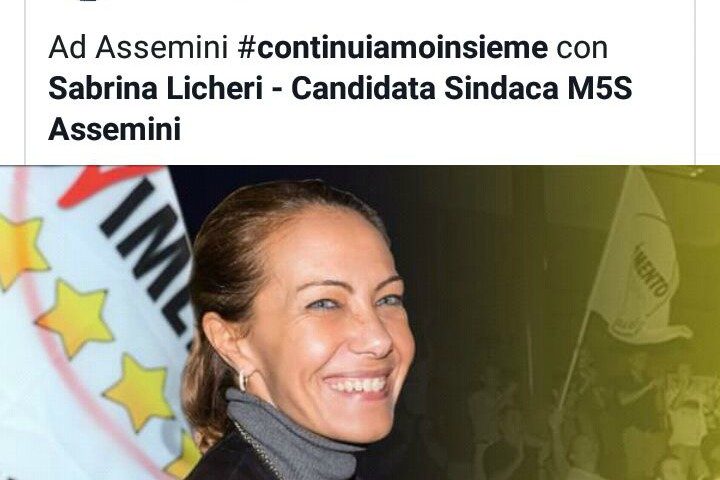 Assemini, post su Facebook di Luigi Di Maio per la candidata 5 Stelle Sabrina Licheri