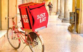 Una bicicletta di un driver di JustEat