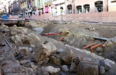 Gli scavi in corso Vittorio Emanuele II in una foto di giugno 2018